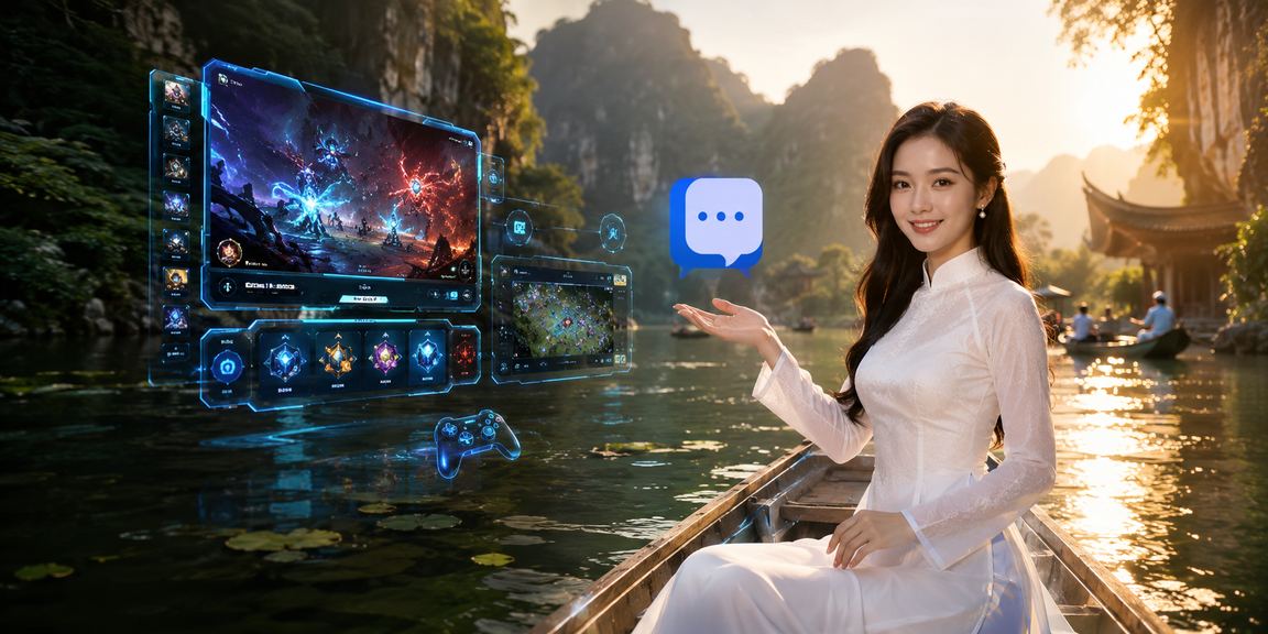 Người chơi esports tại Ninh Bình trong trang phục áo dài truyền thống